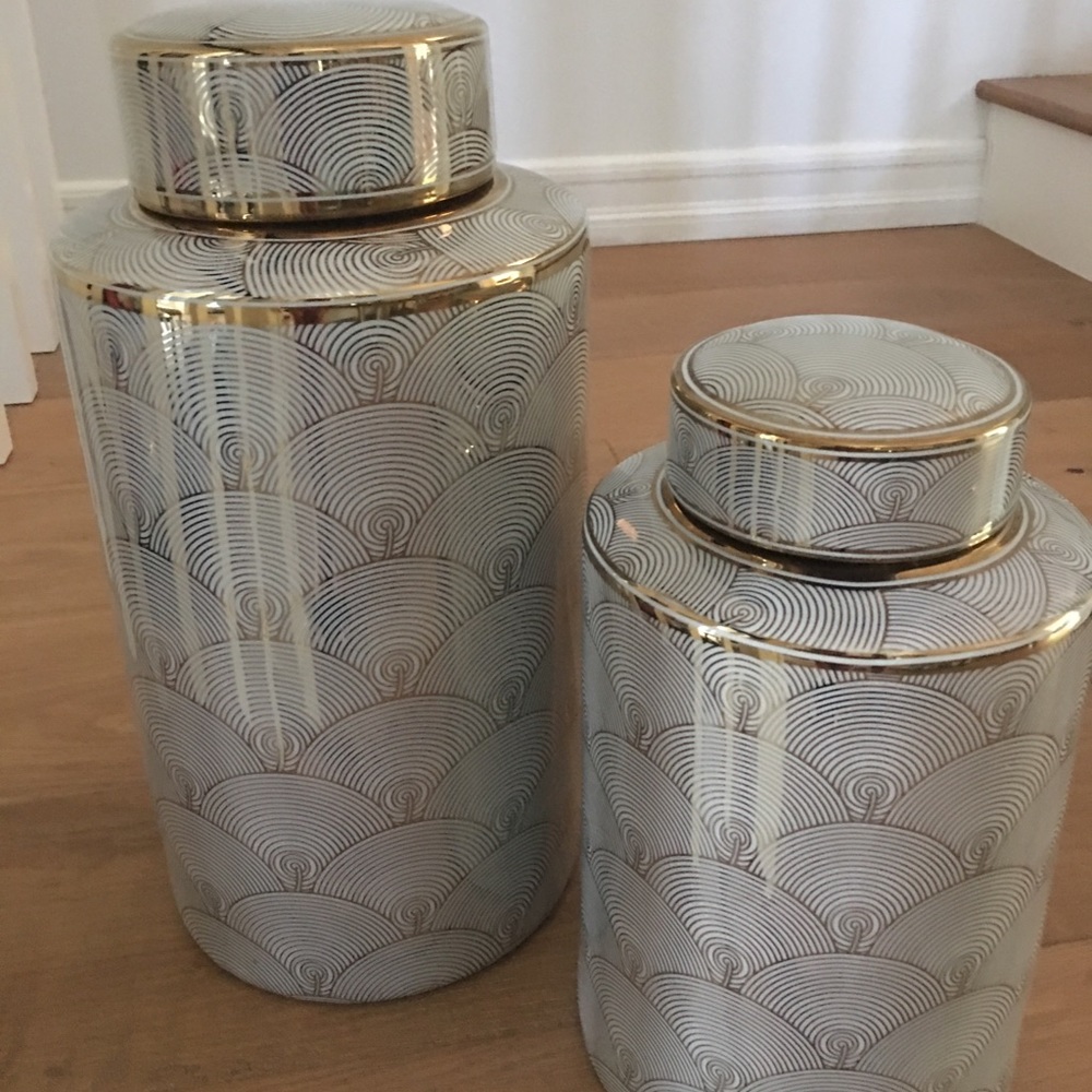 Gray/Gold Ginger Jars!!!